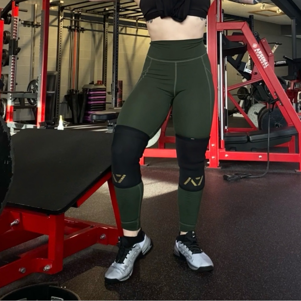 Alphalete surface path laser cut leggings.